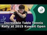 Incredible Table Tennis Rally at 2015 ITTF Kuwait Open