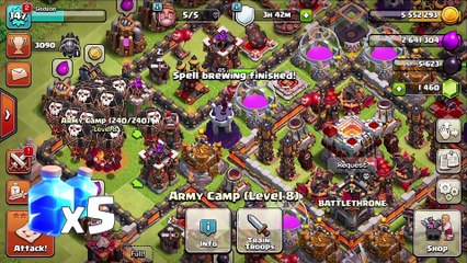 Clash Of Clans - KILLING HEROES WITH SPELLS!!!ALL LIGHTNING!!