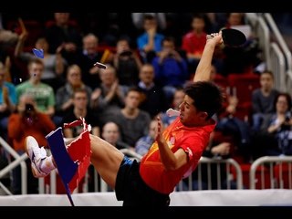 Emotional Table Tennis Celebration by Zhang Jike