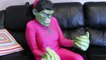 Pink Spidergirl Poisoned turns into The Hulk w/ Spiderman, Joker! Fun Superhero Real Life