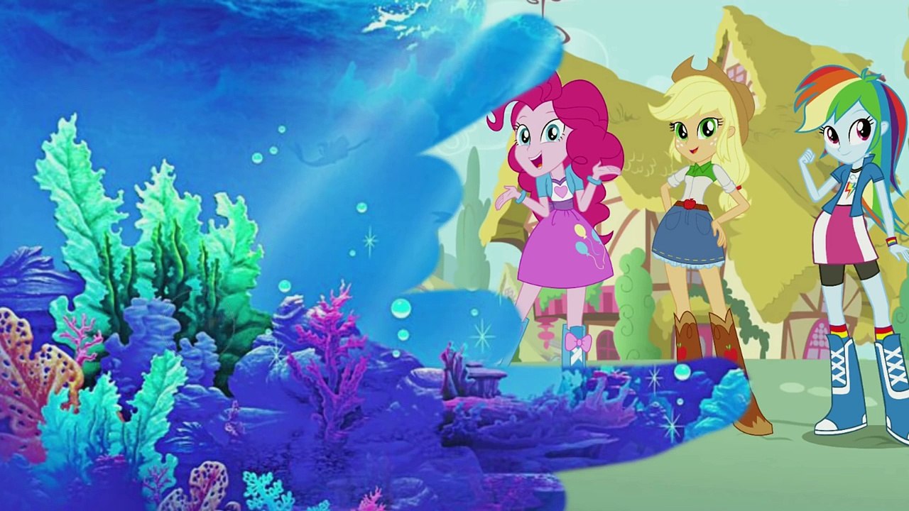 MY LITTLE PONY Equestria Girls Princess Transforms into DISNEY MERMAIDS MLP Coloring Video
