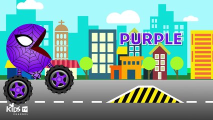 Learn Colors With Pacman & Spiderman For Children - Learning Colors For Kids - Kids Learni