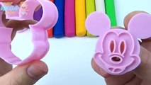 Learn Colors Play Dough Mickey Mouse Hello Kitty Molds Rainbow Clay Fun and Creative for K