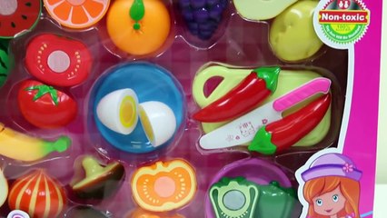 Toy Cutting Fruits & Vegetables Velcro Cooking Playset FROZEN Kitchen Toy Food Videos
