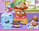 Pou Girl Washing Clothes - Pou Games For Kids