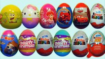 30 surprise eggs! Disney CARS MARVEL SpiderMan THOMAS SpongeBob HELLO KITTY Kinder ANGRY B