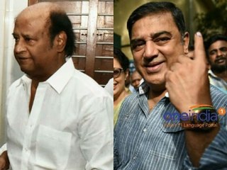 Rajini, Kamal cast vote in Chennai