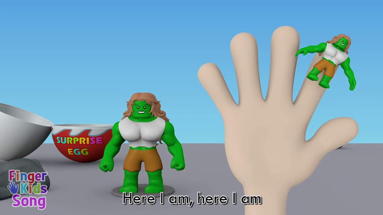 Super Giant Surprise Eggs Finger Family Song | Spiderman | Hulk | Nursery Rhymes For Kids