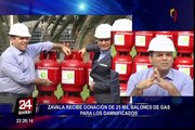 Zavala recibió donación de 25 mil balones de gas para damnificados
