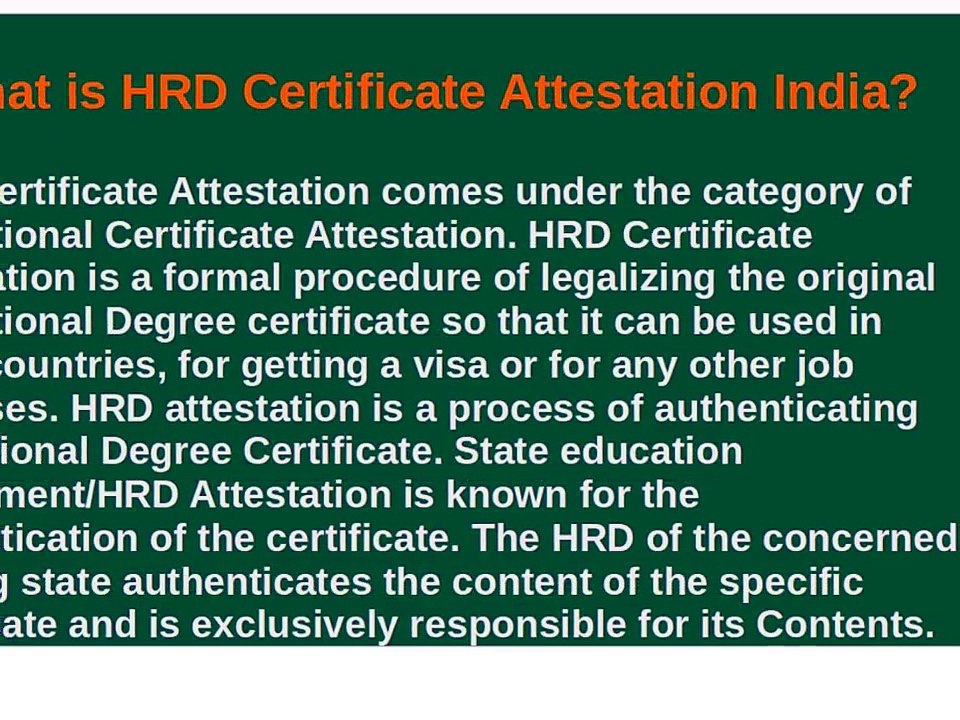 Avail Best HRD Certificate Attestation services - Complete Details