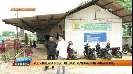 Polisi Berjaga di Lokasi Demo Tolak Rumah Ibadah Bekasi