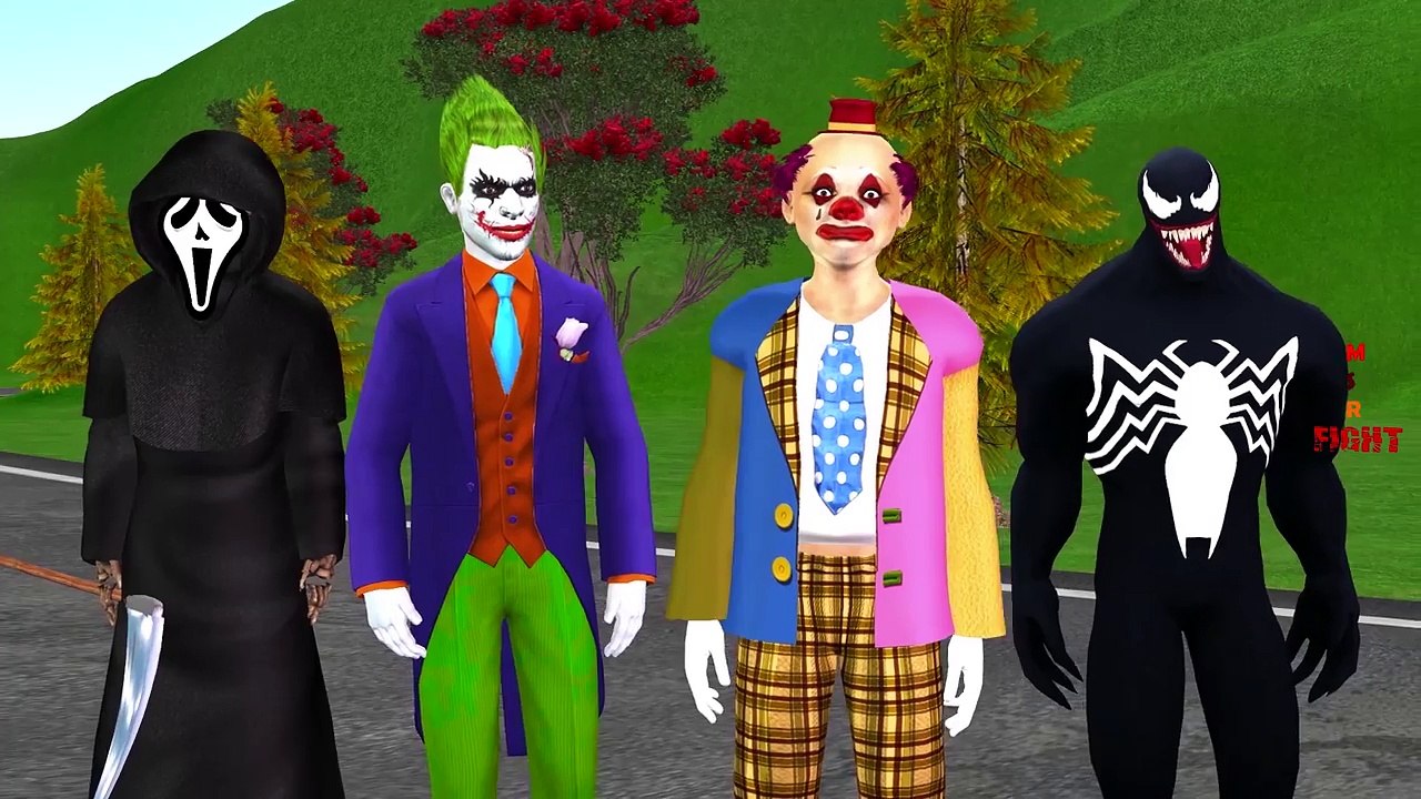 Spiderman Frozen Elsa SpiderGirl Hulk Vs Killer Clown Joker Prank Scary Ghost Scream Fun S