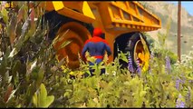Trucks and Cars Party with Spiderman - Cartoon for Children with Nursery Rhymes Songs and Superhero