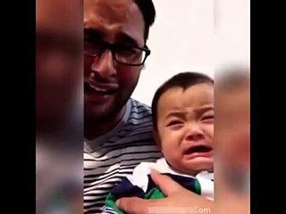 Baby Cries When Dad Cries _ Cute Funny Video