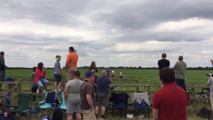 F16 Airplane landing so so close to the public at Waddington airshow !