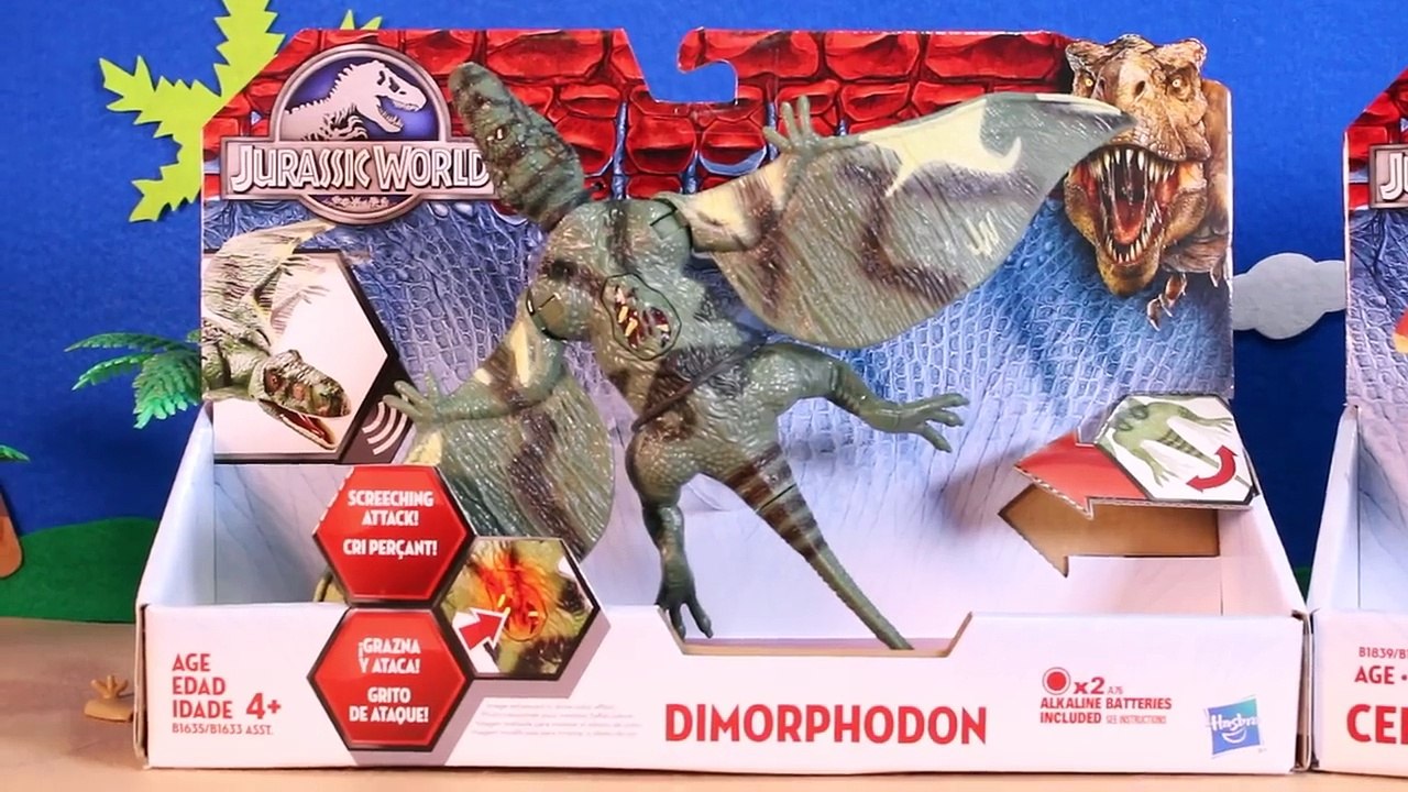 Jurassic World Dinosaur Toys Opening - DIMORPHODON vs CERATOSAURUS Dinosaurs Toy Review-j5UxpAY1XEE