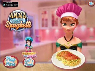 Anna Cooking Spaghetti - Disney princess Frozen - Game for Little Girls