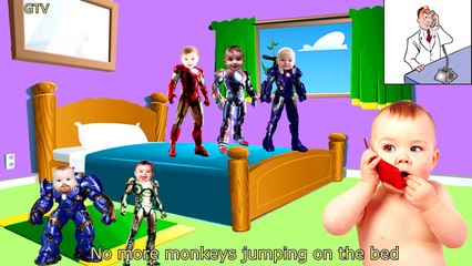 Five Little Paw Patrol Iron Man Jumping on the Bed - 5 Little Monkeys Jumping On The Bed