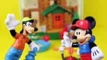 Mickey Mouse with Goofy and Donald Duck Build Lincoln Log Cabin While Camping Pluto Dingo