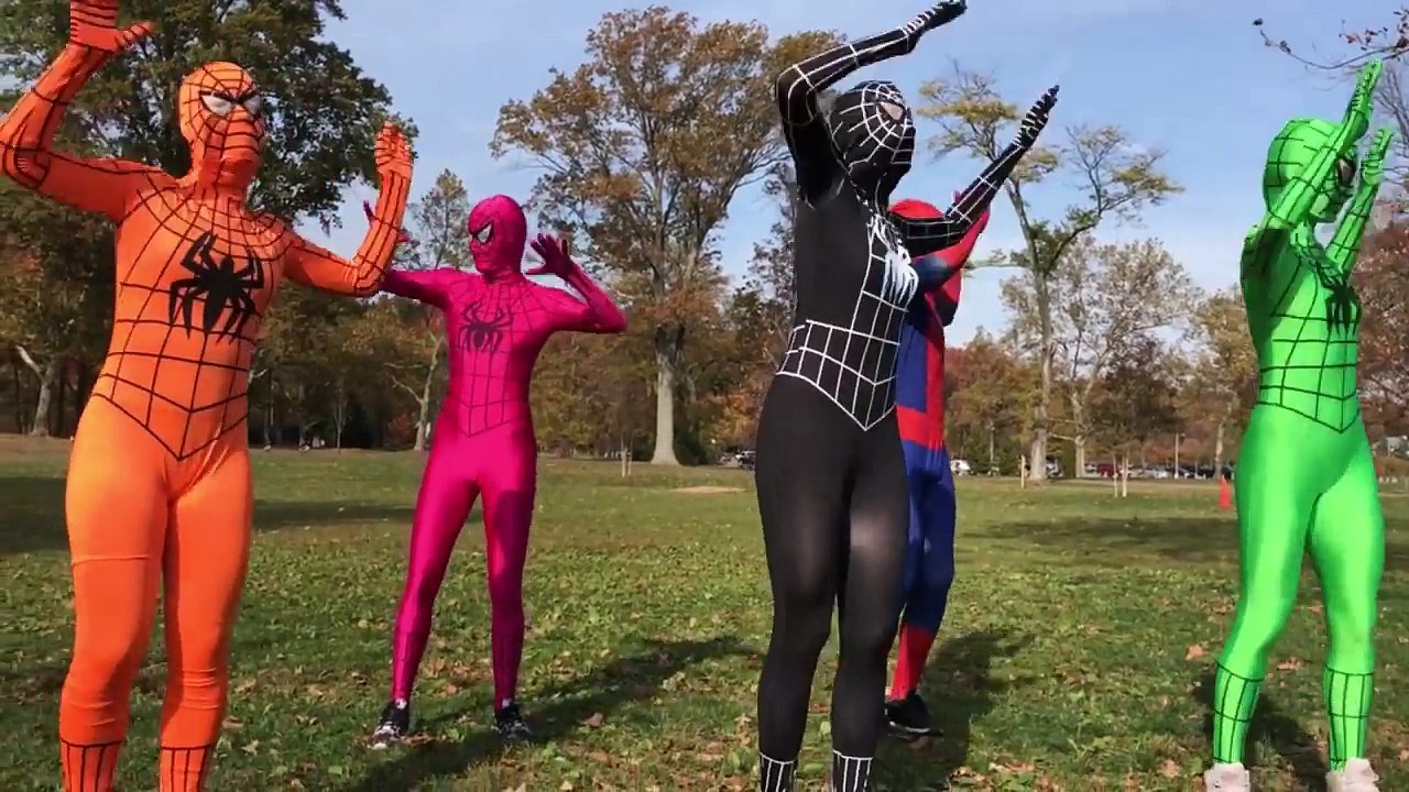 Spiderman Head Shoulders Knees & Toes + Superheroes Finger Family Nursery Rhymes