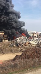 Junkyard Fire Sends Thick Black Smoke Into Baltimore Sky