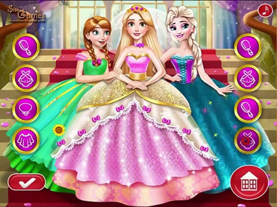 Дисней Принцесса Эльза Анна Рапунцель и Золушка составить видео Игры для девушки