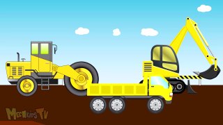 Bulldozer And JCB Truck Fixing The Road - Trucks For Children - Kids Cartoon
