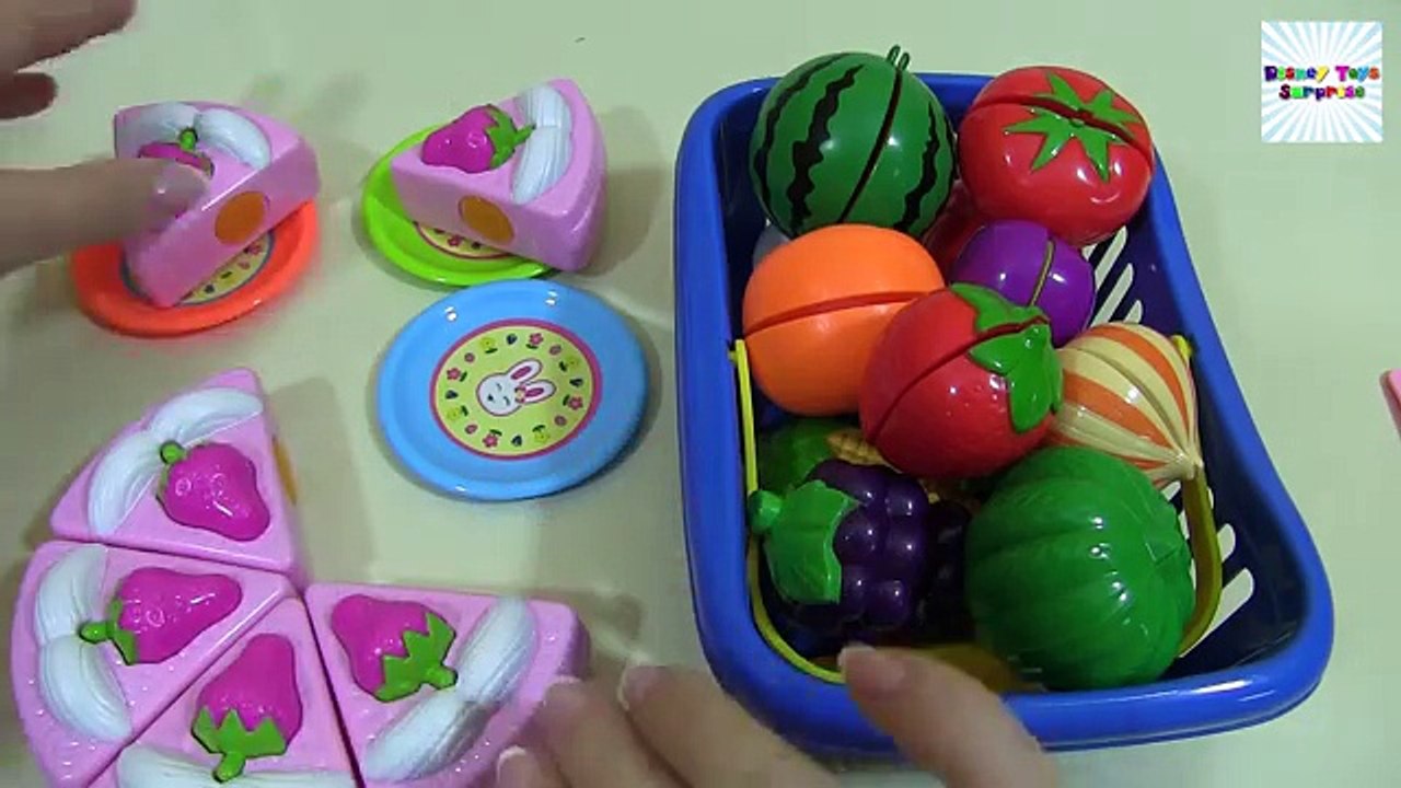 Узнайте имен из фрукты и овощи с игрушка липучка резка питание и маша и в медведь