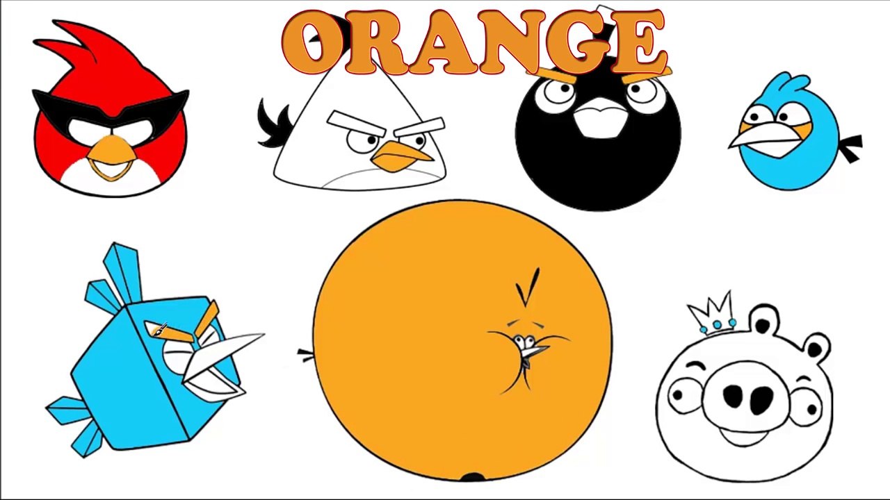 Angry Birds Coloring Pages For Learning Colors - Angry Birds Space Star Wars Movie Colorin