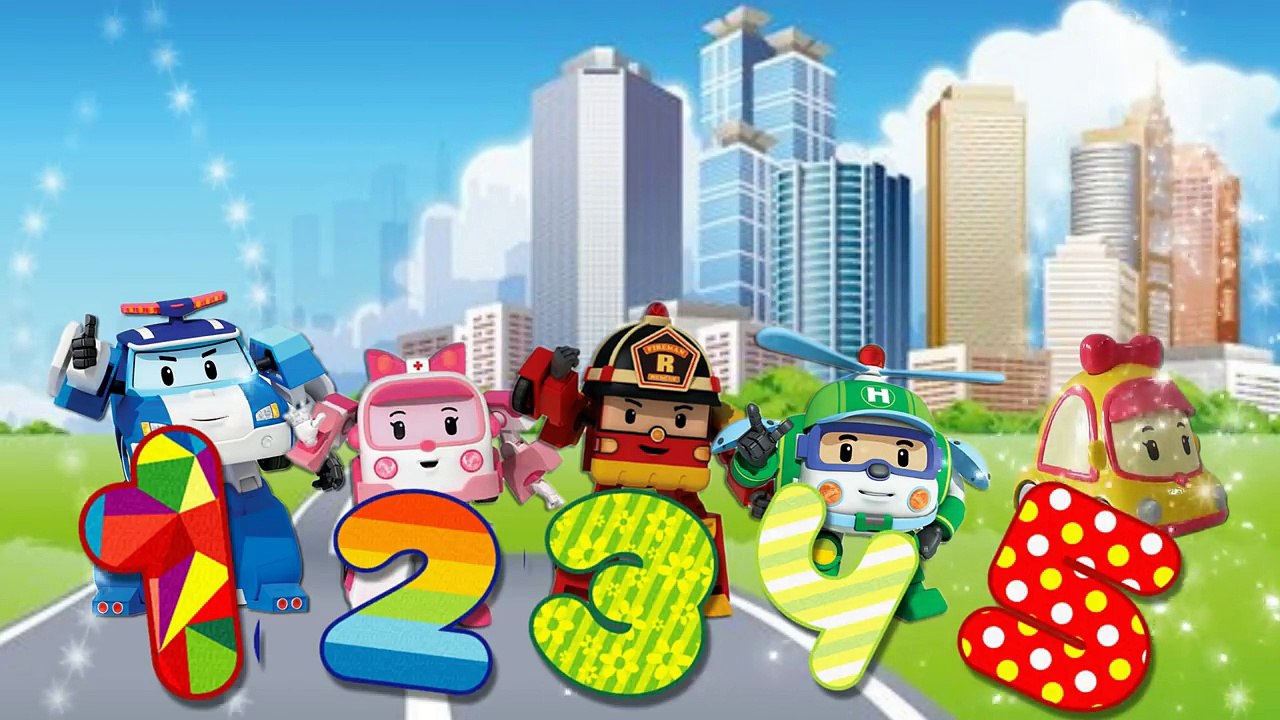 Robocar Poli Finger Family Song Surprise Eggs - Helly Amber Roy Poli Nursery Rhymes Cartoo