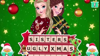 Sisters Ugly Xmas Sweater - Disney Frozen Princess Christmas Dress Up Game for Kids