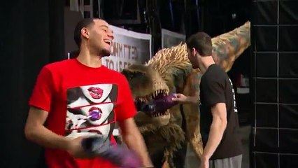 Halloween Dinosaur shocks Sun's players