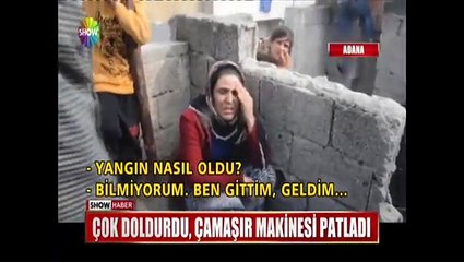 Çok doldurdu, çamaşır makinesi patladı