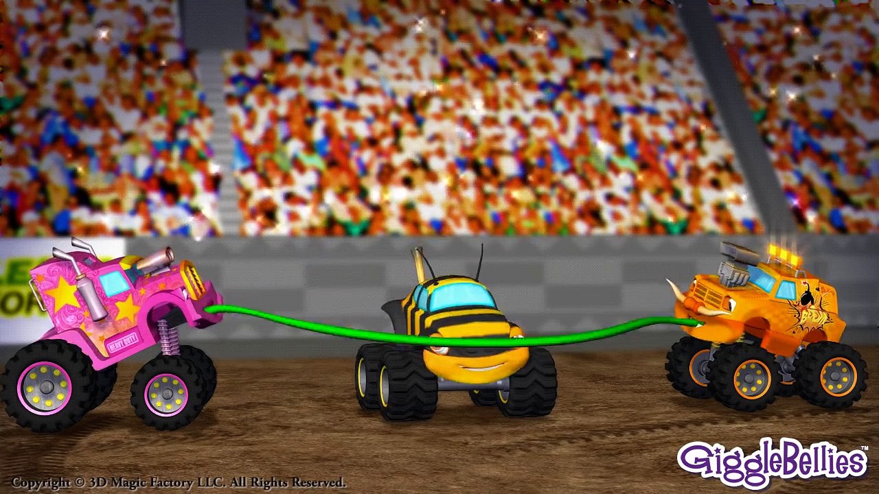 My Red Monster Truck - For Children (+ 1 hour compilation incl Digger Firetruck Vehicles)