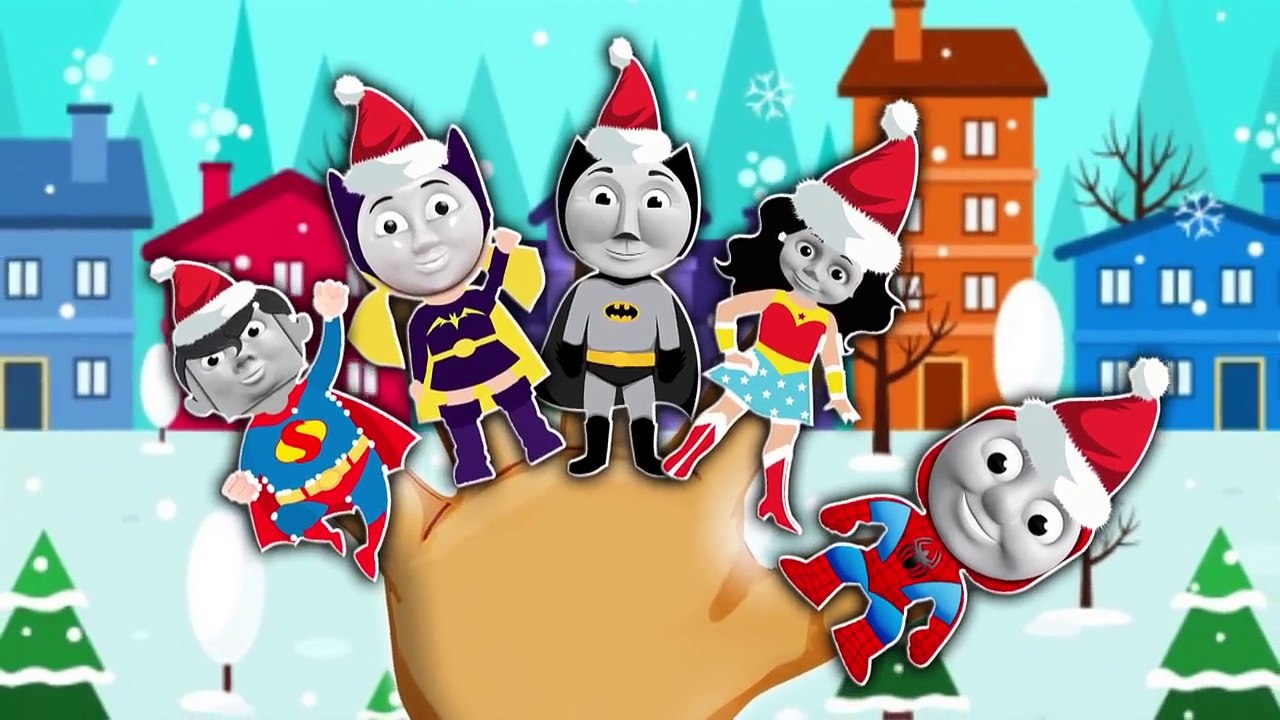 Thomas and Friends Finger Family Super heroes Spiderman, Battman, Hulk Daddy Finger Song