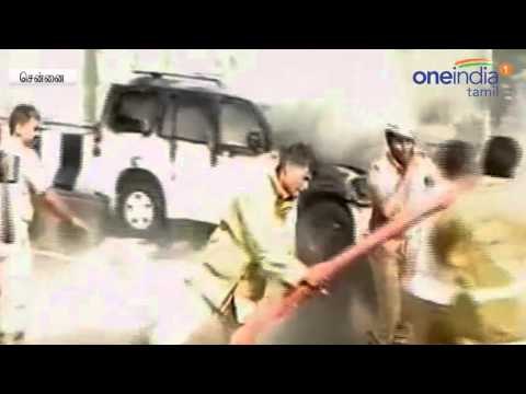 A car caught fire at Guindy | ஓடும் காரில் தீ விபத்து... தப்பி ஓடிய பெண்கள்