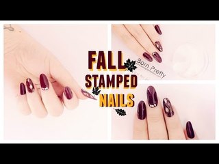 Stunning Fall Stamped Nails – Get 10% Off at Born Pretty Store! 🍁