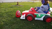 Disney Cars Lightning McQueen Power Wheels Playtime at the park Surprise Egg Toys Ryan Toy