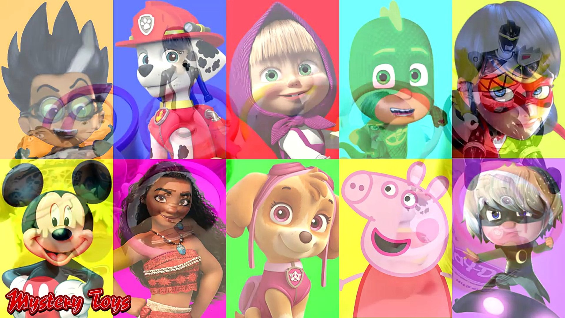 PJ Masks Game Play Doh LEARN COLORS Peppa Pig, Disney Moana, Miraculous  Ladybug, Paw Patro─影片Dailymotion