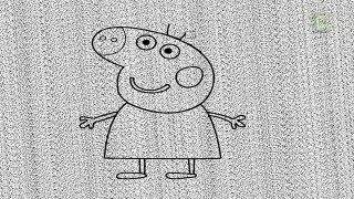 С с с с с с е е е и е Пеппа свинья дятел окрашены мультфильм рисунок цвет краски дятел