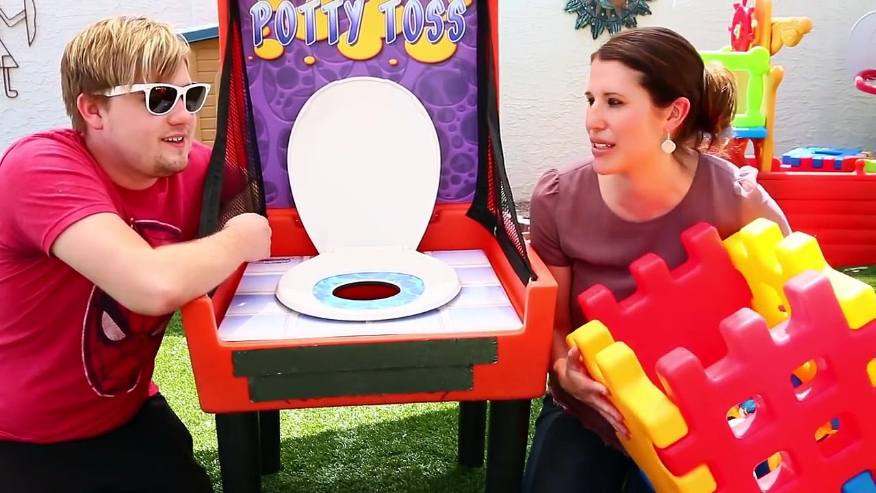 POTTY TOSS! Swimming Pool Family Fun Game Gross Poop + Little Tikes Giant Waffle Blocks Ca