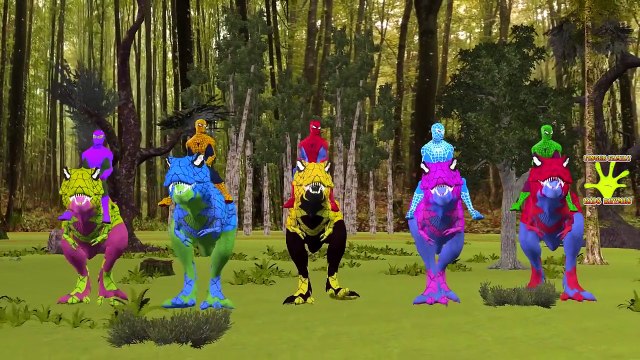 Colors superheroes skeleton Finger family 3d Animation - Spiderman dinosaurs finger family