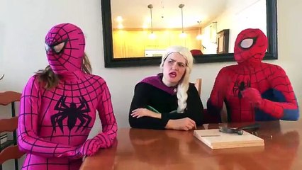 Spiderman vs Joker Duct Tape Prank, Elsa fixes joke by FROG Sandwich funny superhero compi