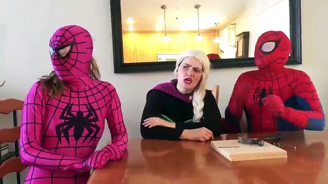 Spiderman vs Joker Duct Tape Prank, Elsa fixes joke by FROG Sandwich funny superhero compi