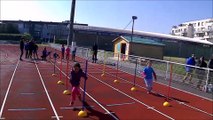 Les Poussinades de Fresnes le 25/03/2017 obstacles   Haies   Saut de grenouille éveils filles/garçons