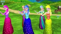 Frozen Rainbow Colored Elsa Finger Family & Mary Had A Little Lamb Children Nursery Rhymes