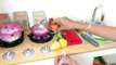 Learn Names of Fruits and Vegetables with toy velcro cutting food and Peppa Pig