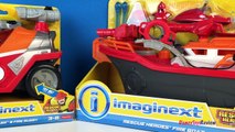 IMAGINEXT RESCUE HEROES FIRE BOAT RIP ROCKEFELLER FIRE BUGGY FIRE TRUCK WITH MERMAID ARIEL