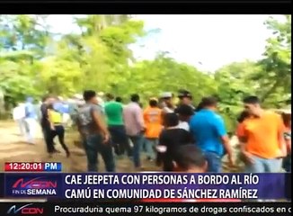 Cae jeepeta con personas a bordo al río Camú en comunidad de Sánchez Ramírez