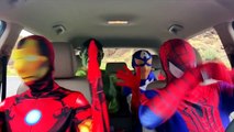 Superheroes Dancing in a Car: Spiderman, Batman & Hulk Funny Movie in Real Life